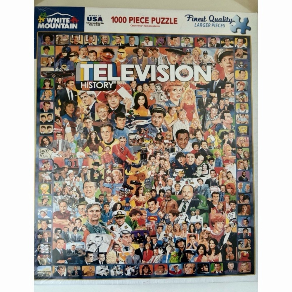 Television History White Mountain 1000 Piece Puzzle, Factory Sealed